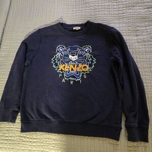 KENZO Deep Blue Sweatshirt with Tiger Motif, Kid Size